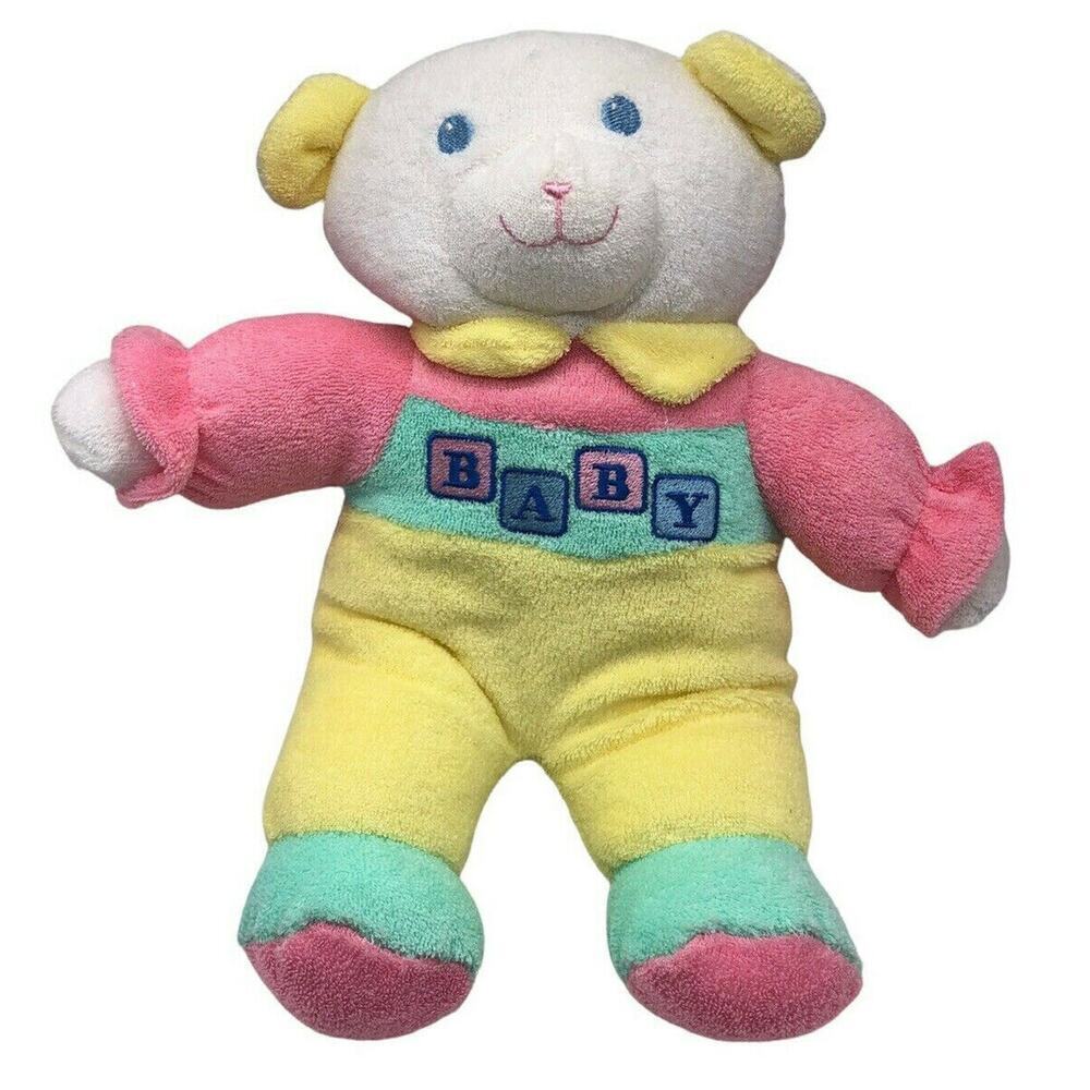 TB Trading My First Teddy Bear Pastel Rattle Baby Plush Stuffed Vintage RARE